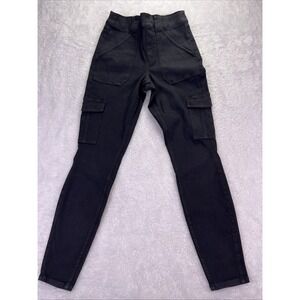 Spanx Twill Ankle Cargo Pants Womens Medium Gray Pull-On Stretch‎ Skinny (26x28)